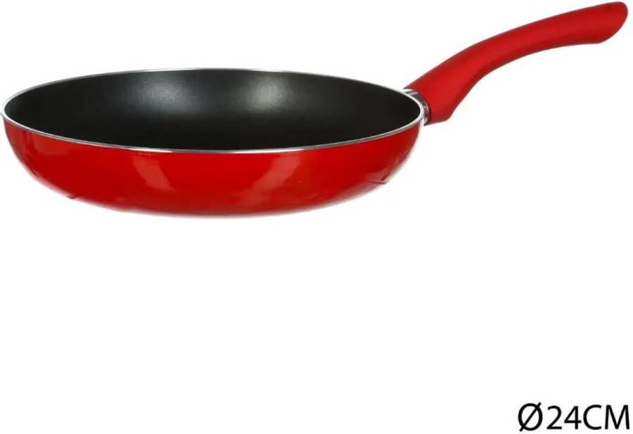 Secret de Gourmet Koekenpan Alle kookplaten warmtebronnen geschikt rood zwart Dia 24 cm