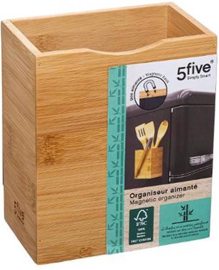 5Five Magnetische bamboe bakjes buitenzijde koelkast B-07-4-DHout