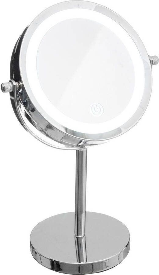 5five Make-up spiegel scheerspiegel met LED verlichting op voet 18 cm Badkamer spiegels met licht
