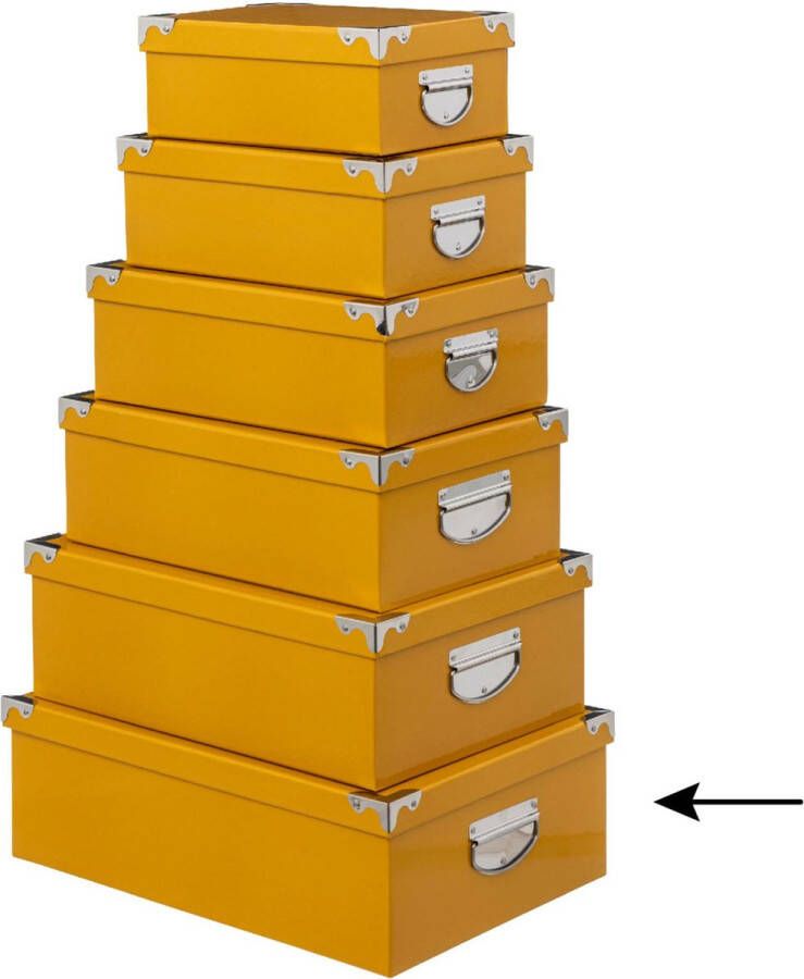 5Five Opbergdoos box 2x geel L48 x B3.5 x H16 cm Stevig karton Yellowbox Opbergbox