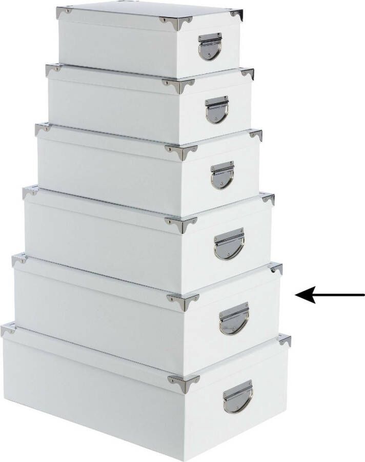 5Five Opbergdoos box 2x wit L44 x B31 x H15 cm Stevig karton Whitebox Opbergbox