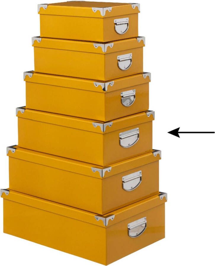 5five Opbergdoos box 3x geel L40 x B26.5 x H14 cm Stevig karton Yellowbox
