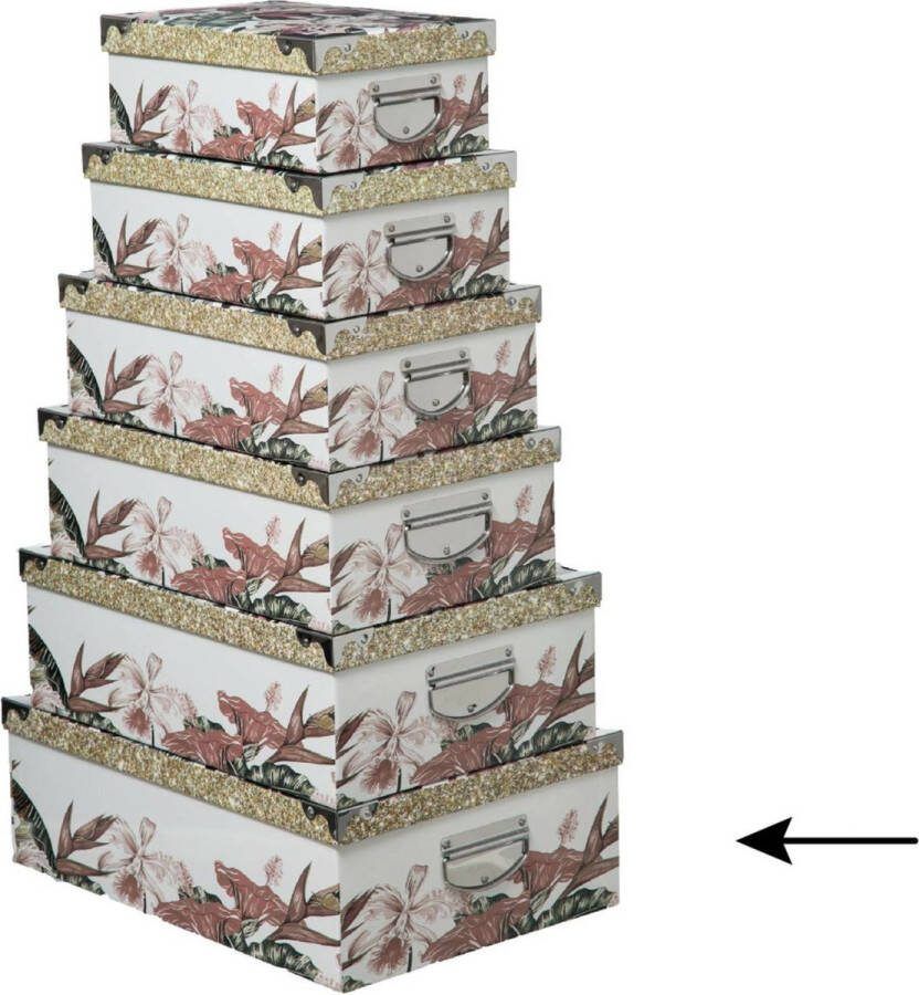 5five Opbergdoos box 3x wit L48 x B33.5 x H16 cm Stevig karton Junglebox