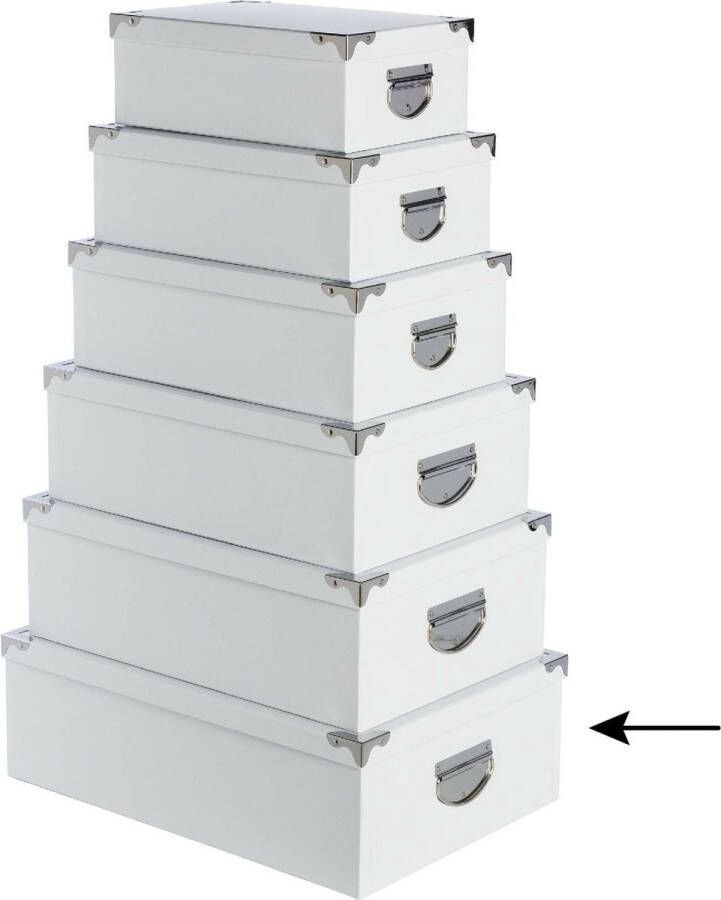 5five Opbergdoos box 3x wit L48 x B33.5 x H16 cm Stevig karton Whitebox