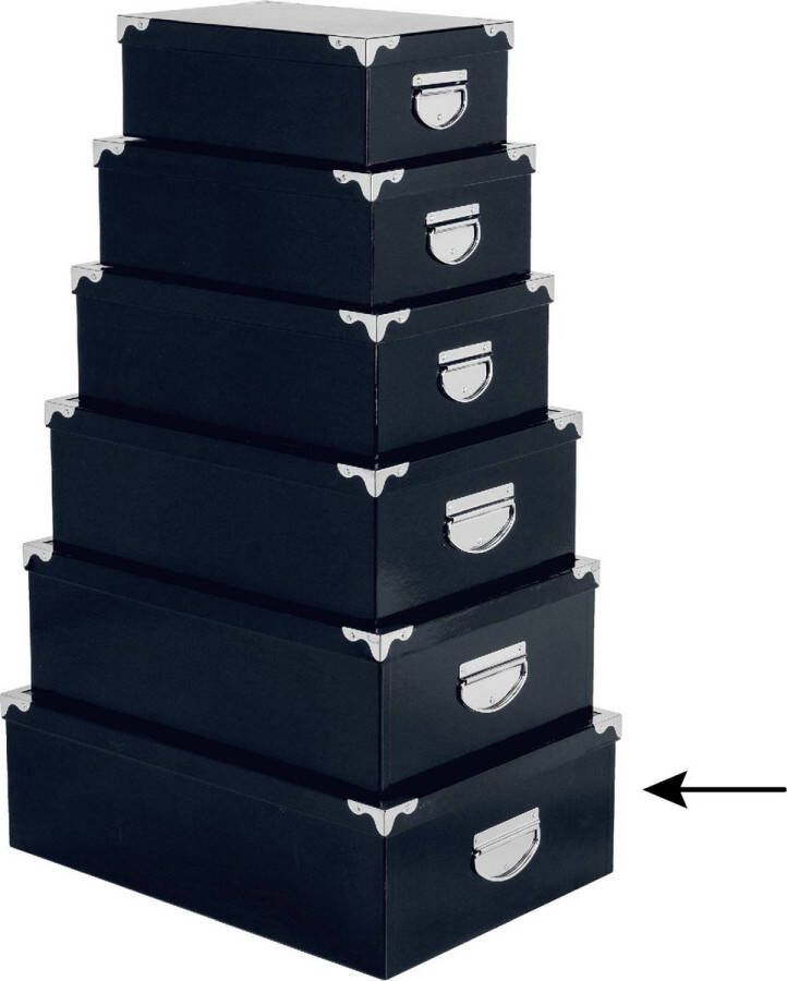 5five Opbergdoos box 4x donkerblauw L48 x B33.5 x H16 cm Stevig karton Bluebox