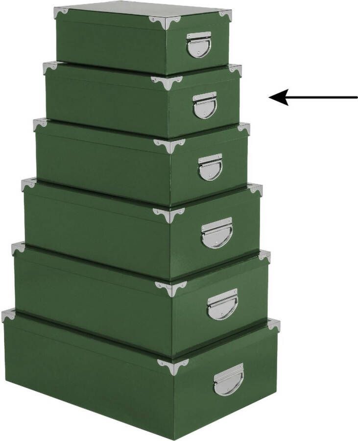 5five Opbergdoos box 4x groen L32 x B21.5 x H12 cm Stevig karton Greenbox