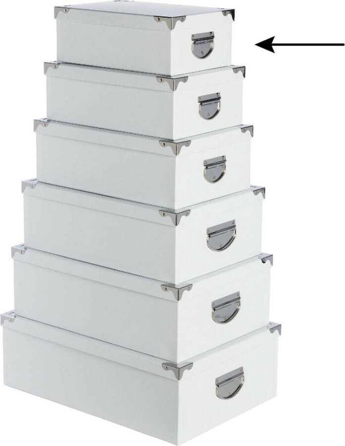 5five Opbergdoos box 4x wit L28 x B19.5 x H11 cm Stevig karton Whitebox