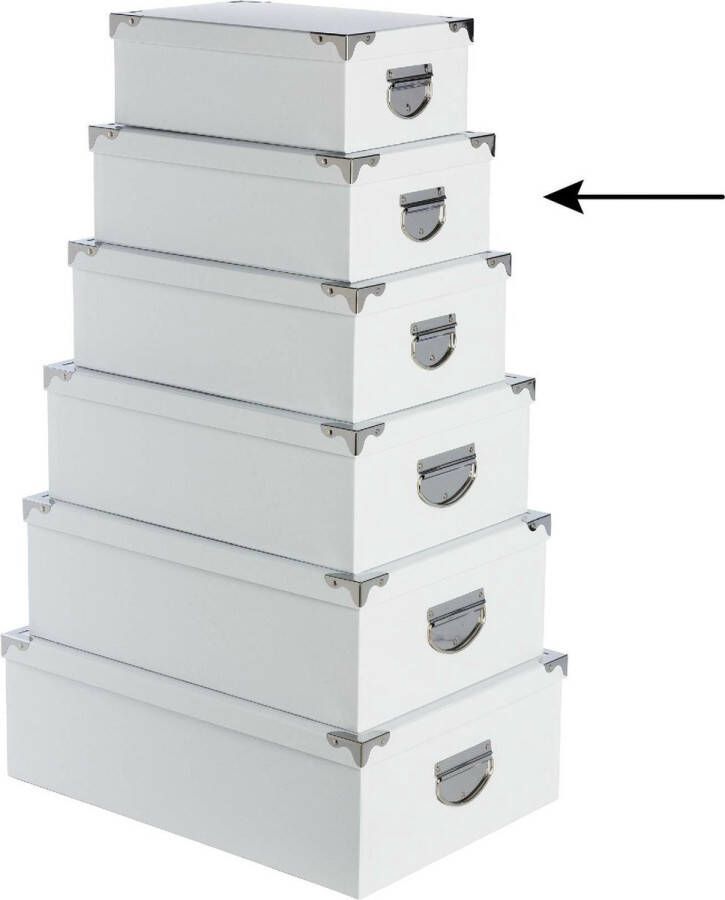 5five Opbergdoos box 4x wit L32 x B21.5 x H12 cm Stevig karton Whitebox