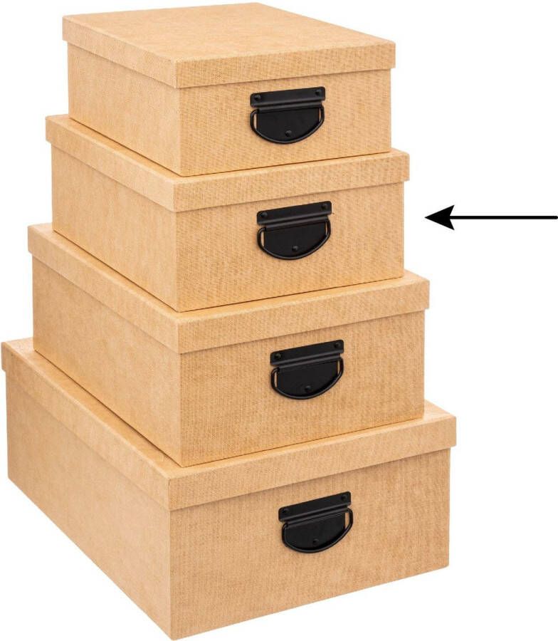 5five Opbergdoos box 6x goudgeel L30 x B24 x H12 cm Stevig karton Industrialbox
