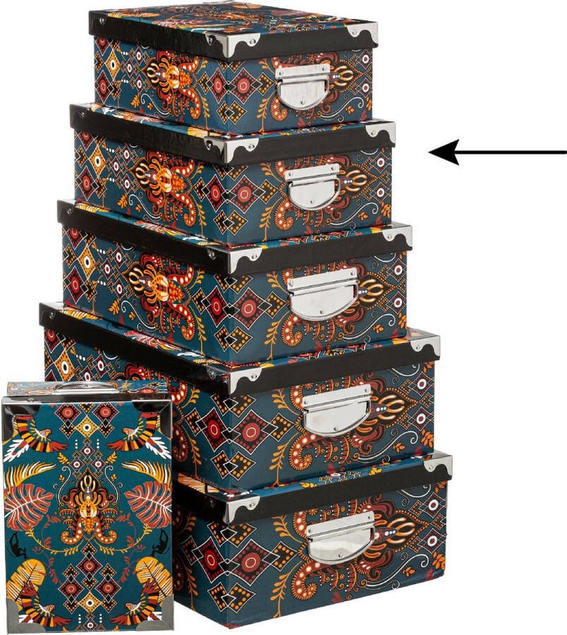 5Five Opbergdoos box 2x Amazone print L36 x B24.5 x H12.5 cm Stevig karton Amazonbox Opbergbox