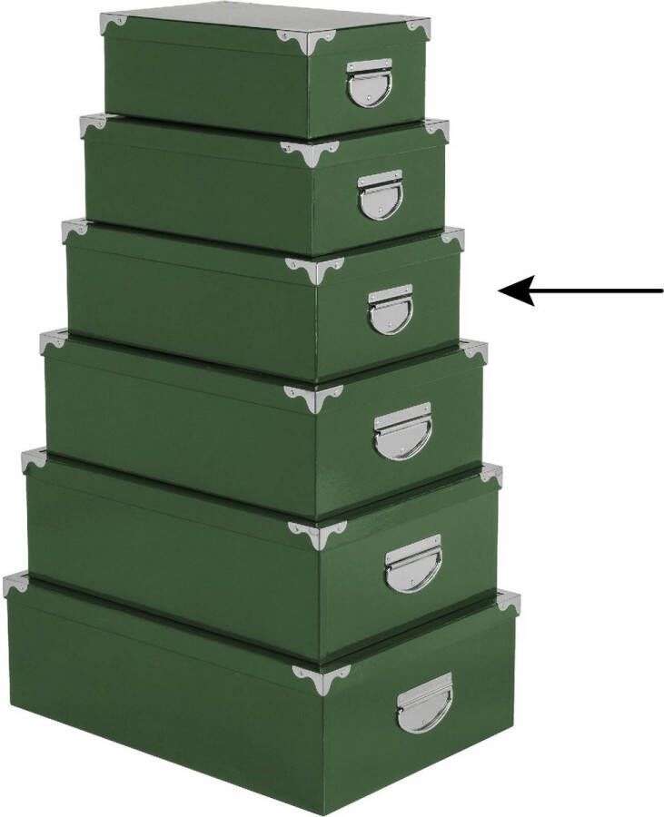 5Five Opbergdoos box 2x groen L36 x B24.5 x H12.5 cm Stevig karton Greenbox Opbergbox
