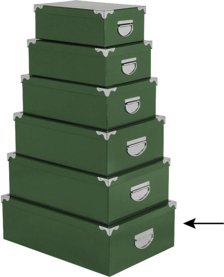 5Five Opbergdoos box 2x groen L48 x B33.5 x H16 cm Stevig karton Greenbox Opbergbox