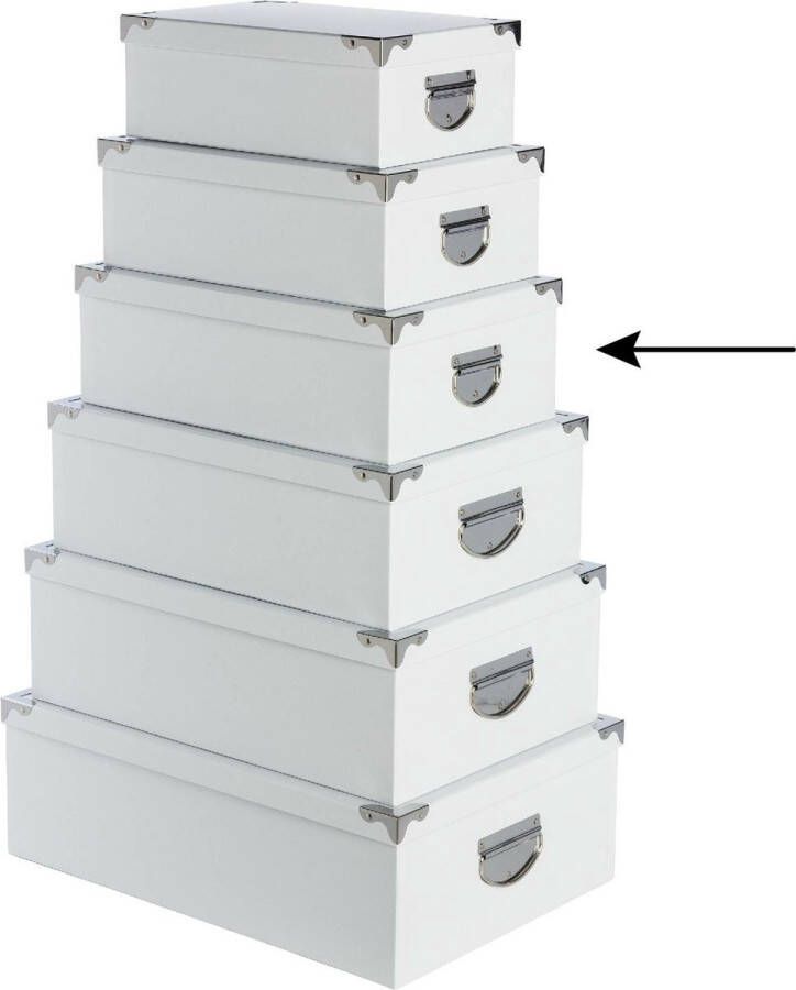 5Five Opbergdoos box 2x wit L36 x B24.5 x H12.5 cm Stevig karton Whitebox Opbergbox