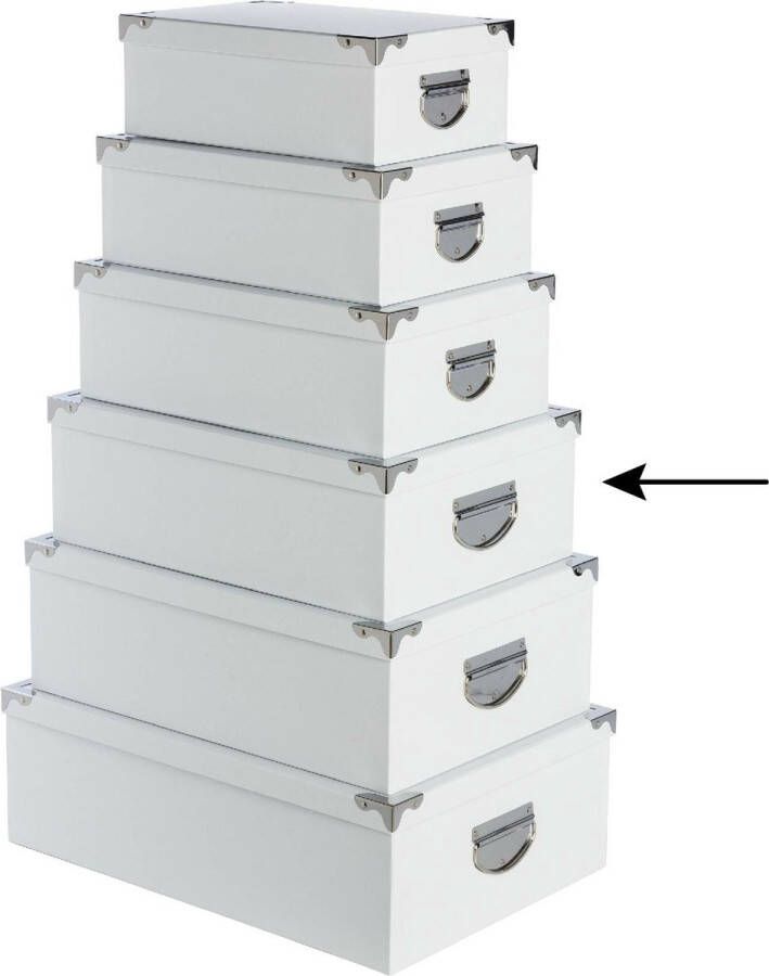 5Five Opbergdoos box 2x wit L40 x B26.5 x H14 cm Stevig karton Whitebox Opbergbox
