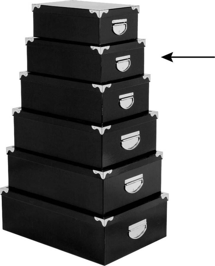 5five Opbergdoos box zwart L32 x B21.5 x H12 cm Stevig karton Blackbox