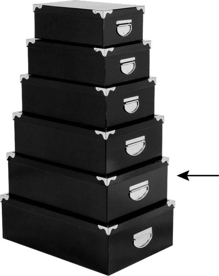 5five Opbergdoos box zwart L44 x B31 x H15 cm Stevig karton Blackbox