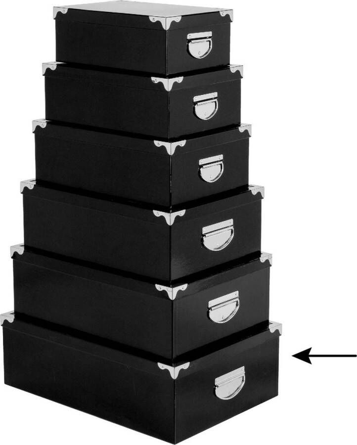 5five Opbergdoos box zwart L48 x B33.5 x H16 cm Stevig karton Blackbox