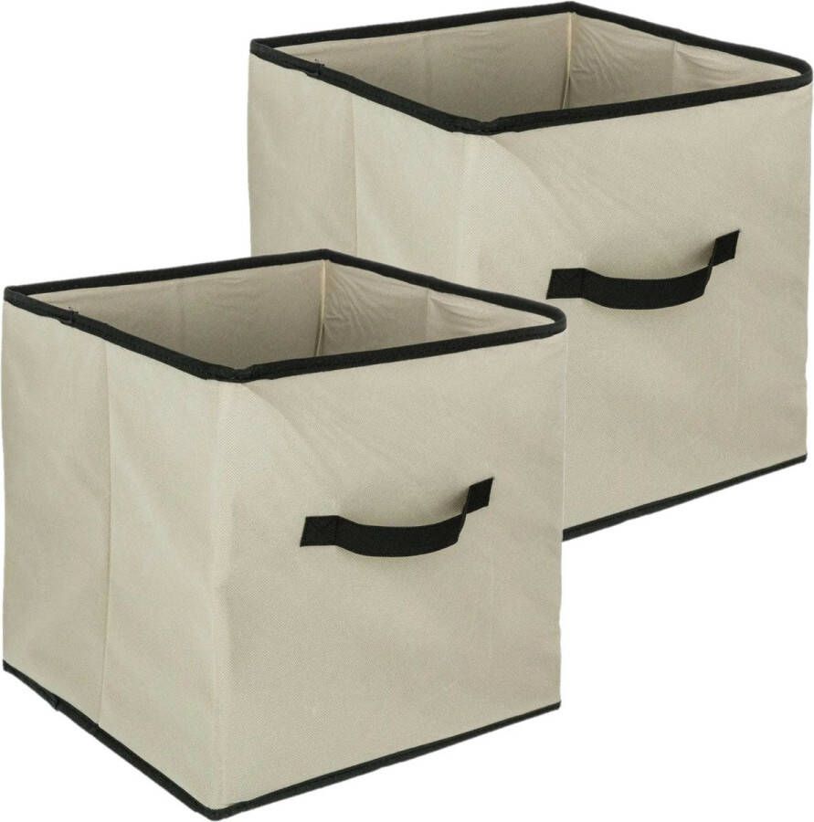 5Five Opbergmand 2x 29 liter beige 31 x 31 x 31 cm Opbergmanden