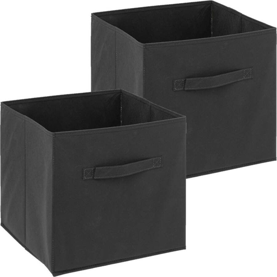 5Five Opbergmand 2x 29 liter donkergrijs 31 x 31 x 31 cm Opbergmanden