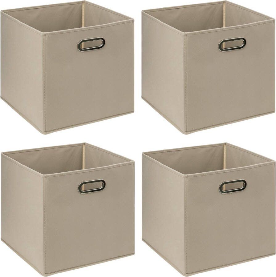 5five Opbergmand 6x 29 liter taupe linnen 31 x 31 x 31 cm