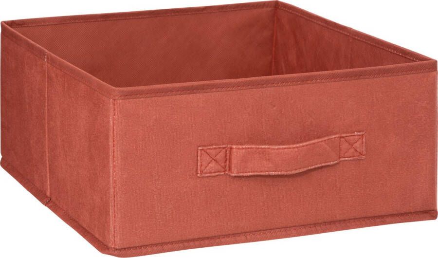 5Five Opbergmand kastmand vakkenkast 14 liter bordeaux rood 31 x 31 x 15 cm Opbergmanden