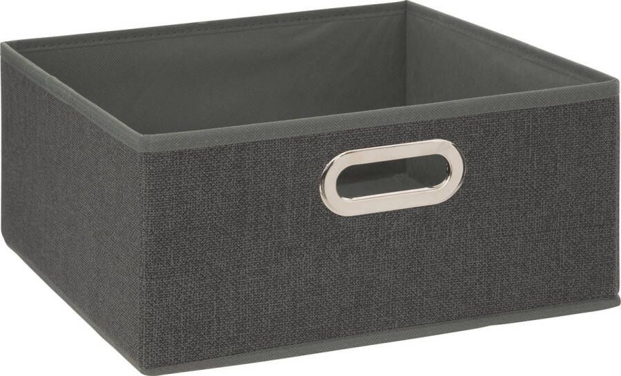 5five Opbergmand kastmand 14 liter donkergrijs linnen 31 x 31 x 15 cm Vakkenkast manden