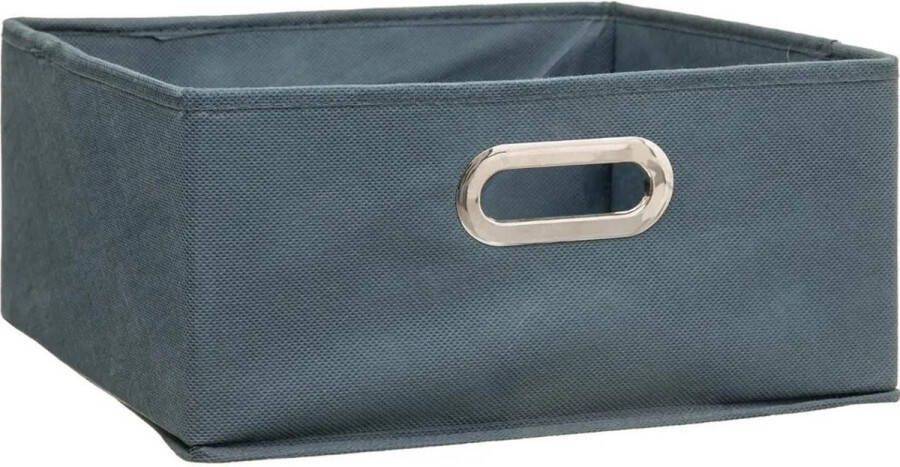 5five Opbergmand kastmand 14 liter grijsblauw linnen 31 x 31 x 15 cm Opbergboxen Vakkenkast manden