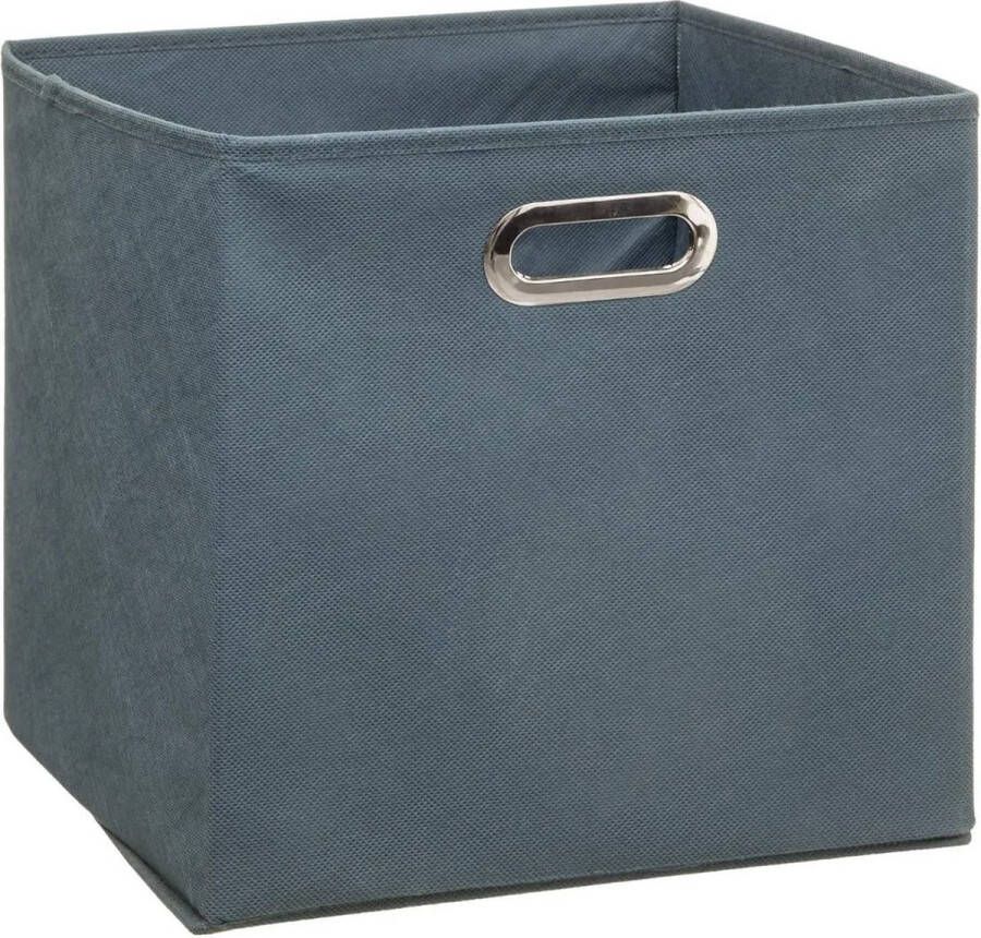 5five Opbergmand kastmand 29 liter grijsblauw linnen 31 x 31 x 31 cm Opbergboxen Vakkenkast manden