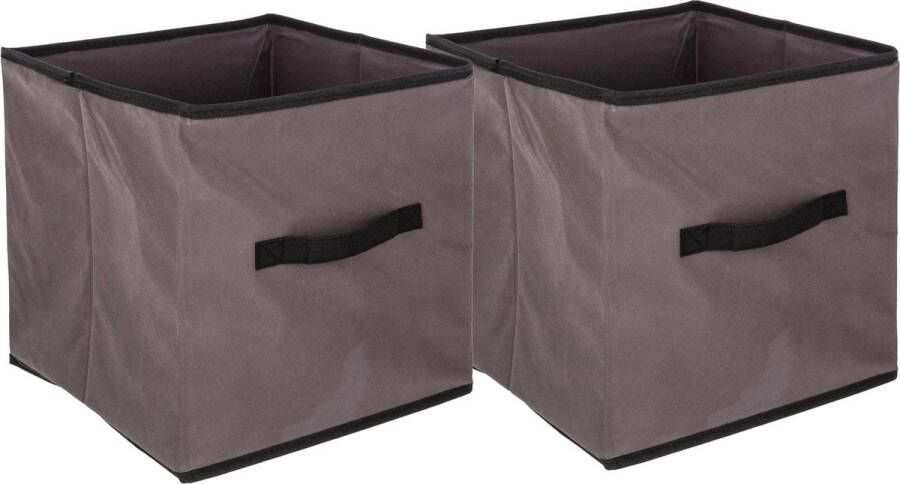 5five Opbergmand kastmand 2x 29 liter taupe 31 x 31 x 31 cm Vakkenkast manden