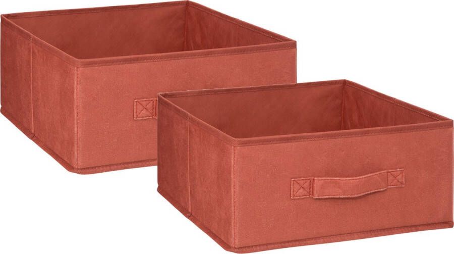 5Five Opbergmand kastmand 2x vakkenkast 14 liter bordeaux rood 31 x 31 x 15 cm Opbergmanden