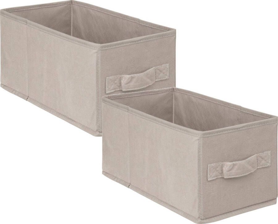 5Five Opbergmand kastmand 2x vakkenkast 7 liter beige 15 x 31 x 15 cm Opbergmanden