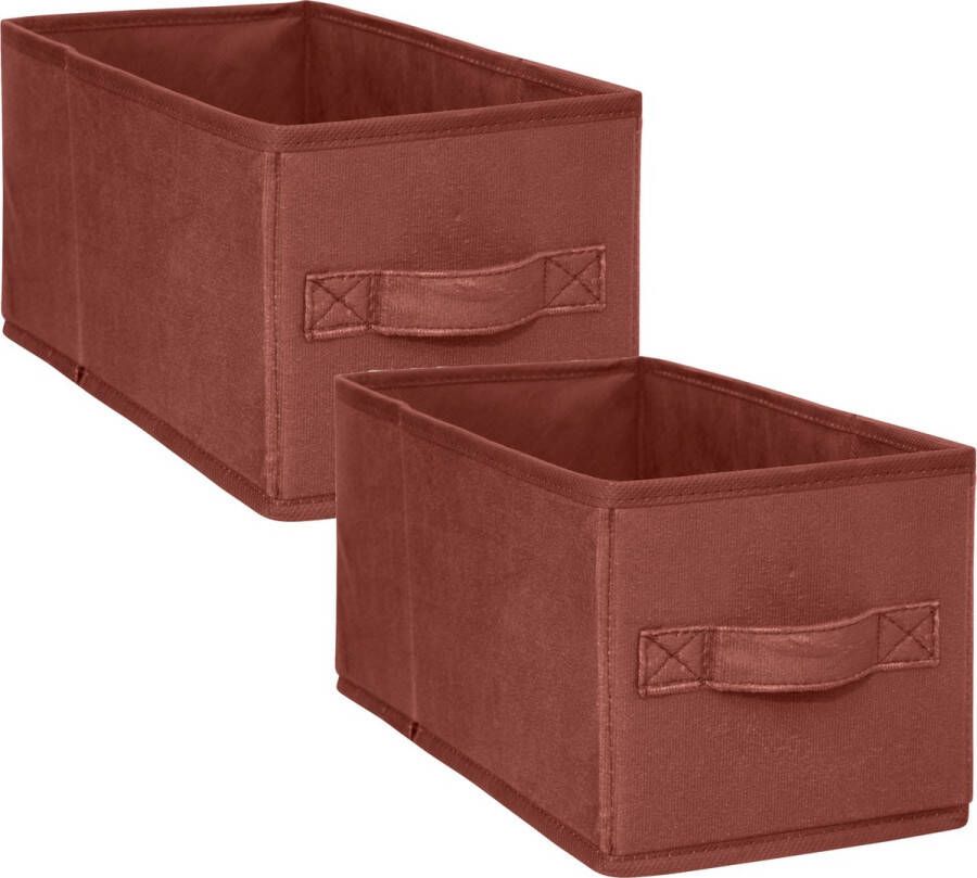 5Five Opbergmand kastmand 4x vakkenkast 7 liter bordeaux rood 15 x 31 x 15 cm Opbergmanden