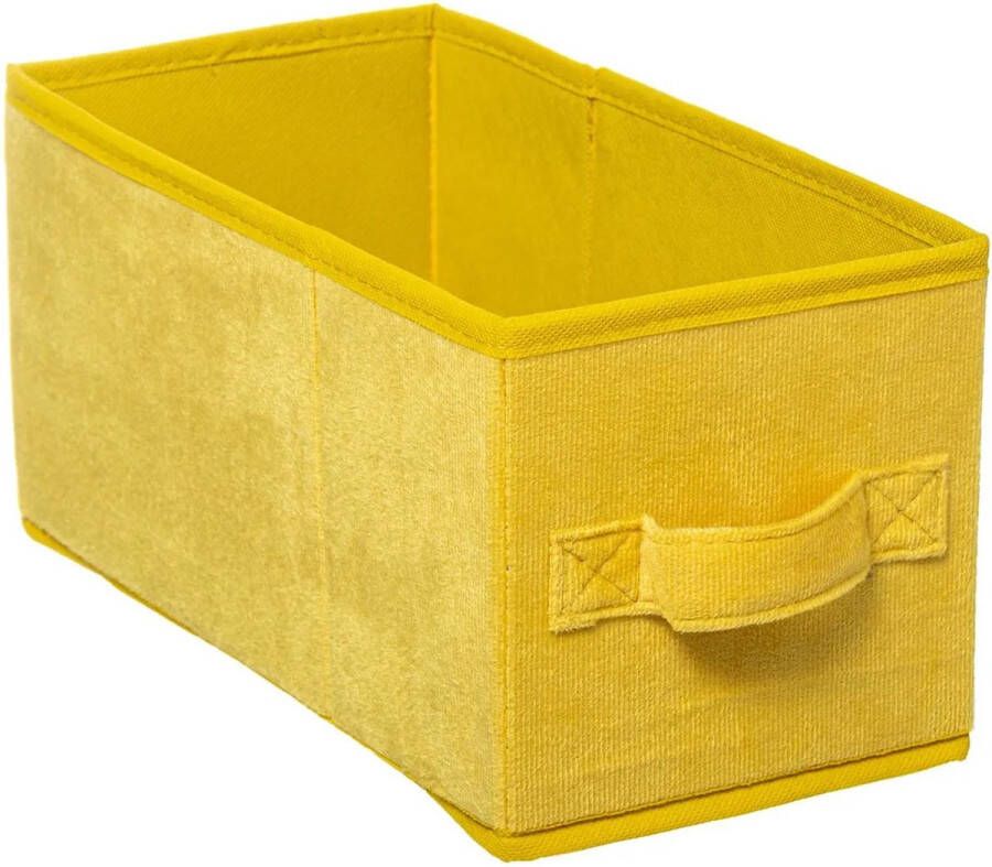 5five Opbergmand kastmand 14 liter geel polyester 31 x 31 x 15 cm Opbergboxen Vakkenkast manden