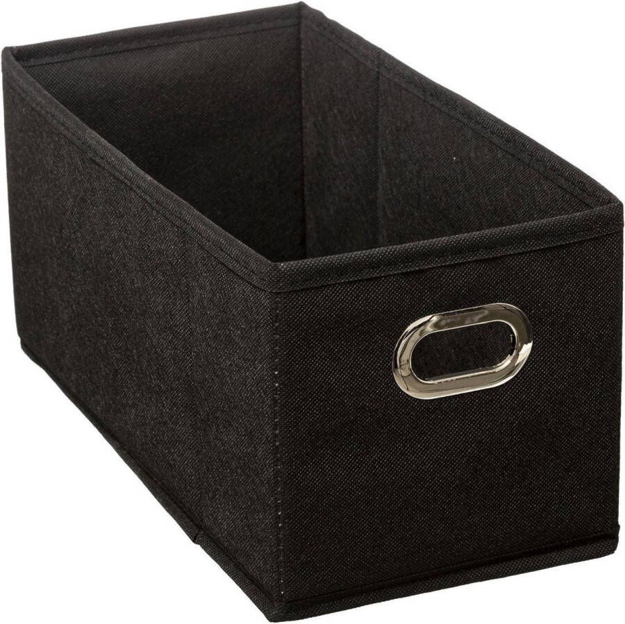 5five Opbergmand kastmand 7 liter zwart linnen 31 x 15 x 15 cm Opbergboxen Vakkenkast manden