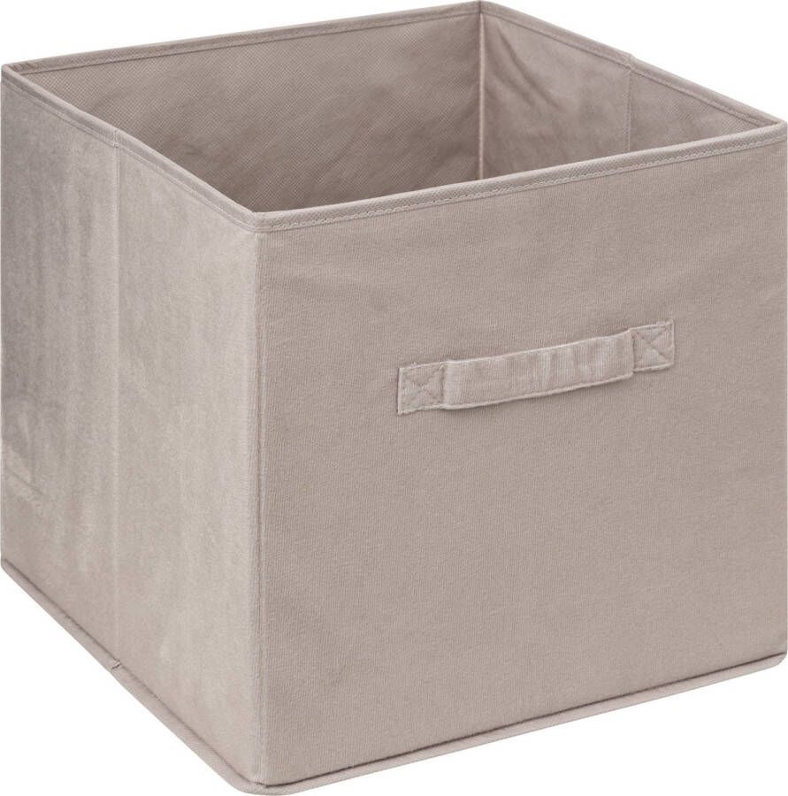 5five Opbergmand kastmandje Beige 31 x 31 x 31 cm 29 liter Vakkenkast manden Stof met versterkte bodem Opvouwbaar