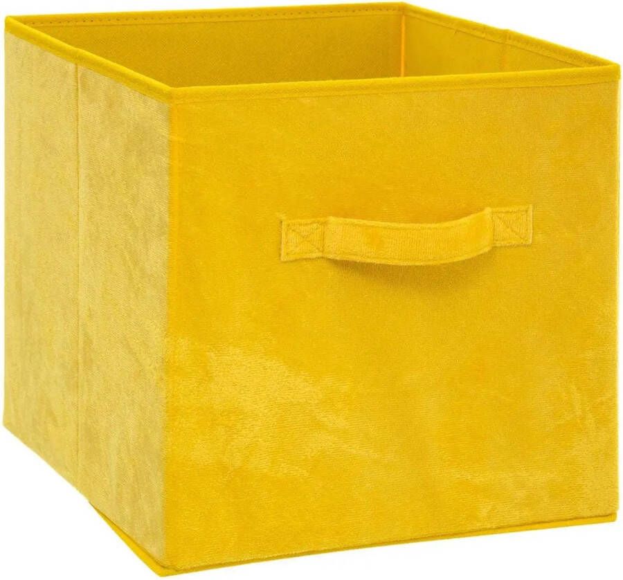 5Five Opvouwbare opberger Velvet Geel 31 x 31 cm