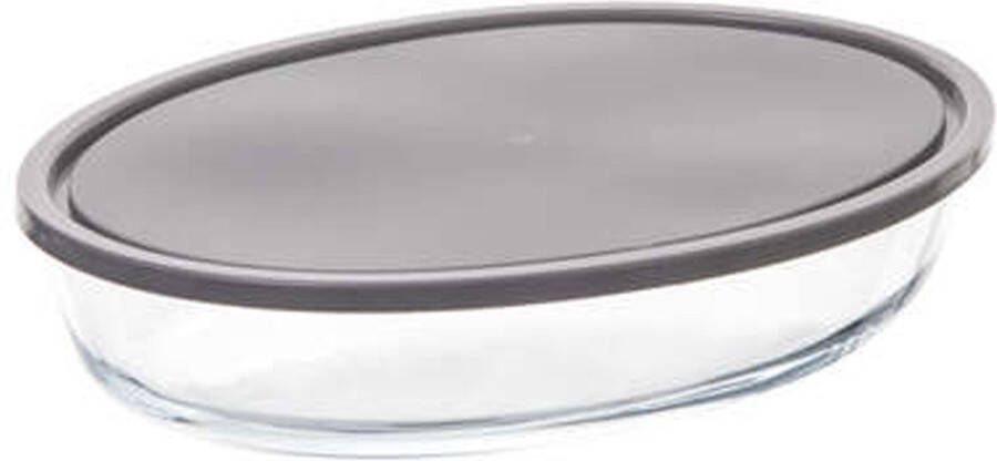 Merkloos Sans marque Glazen bakvorm ovenschaal ovaal 30x21x6 5 cm oven magnetron koelkast diepvriezer vaatwasserbestendig met deksel