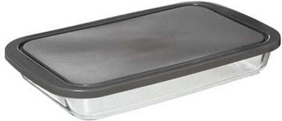 5Five Ovenschaal met deksel borosilicaat glas rechthoek 2.2 Liter 35 x 21 x 5 cm Ovenschalen