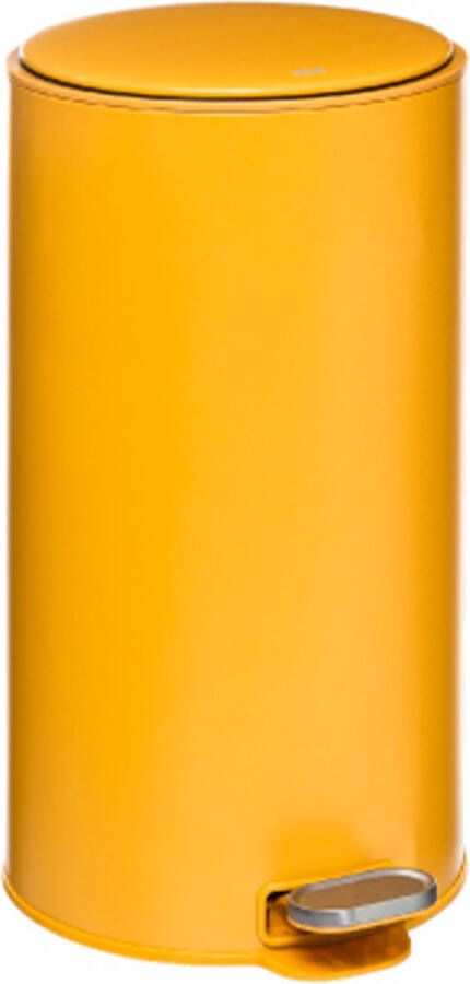 5Five Prullenbak pedaalemmer geel metaal 30 liter 39 x 33 x 62 cm keuken Pedaalemmers