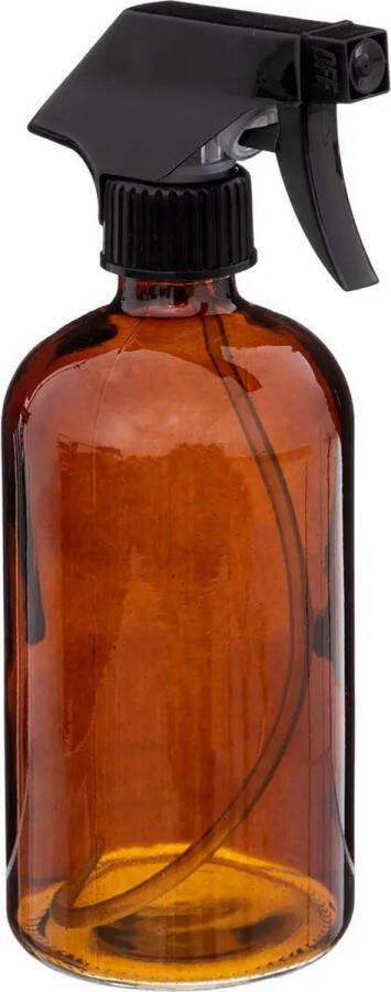 5five Plantenspuit met een inhoud van 450 ml glas transparant bruin verstuiver kop 21 cm