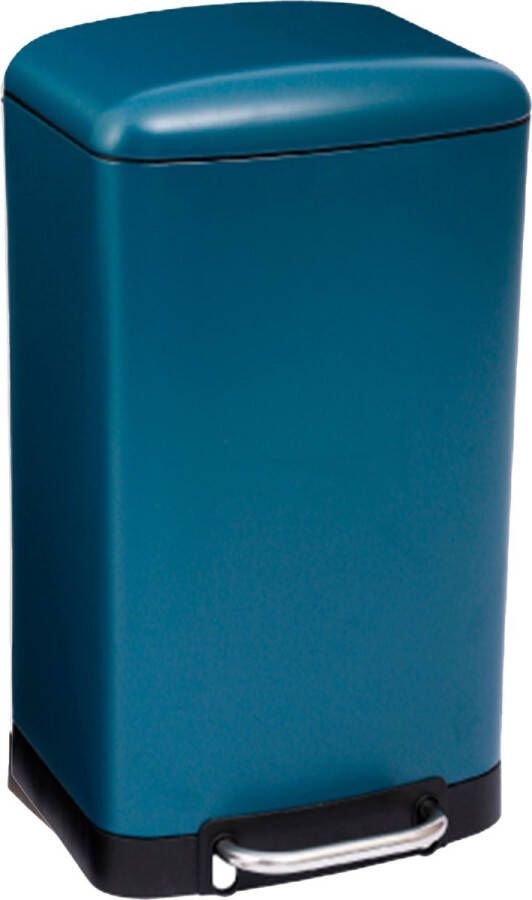 5Five Prullenbak pedaalemmer blauw metaal 30 liter 34 x 32 x 61 cm keuken
