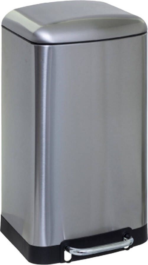 5five Prullenbak pedaalemmer zilver metaal 30 liter 34 x 32 x 61 cm keuken