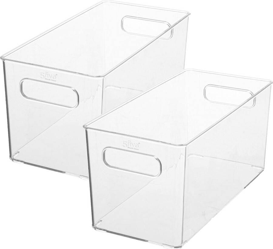 5five Set van 2x stuks creme potjes flesjes make-up houder box 31 x 15 cm van kunststof Nagellak box Make-up box Organizer