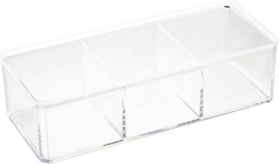 5five Set van 2x stuks make-up organizer 3 vakken 23 x 8 5 cm van kunststof Nagellak houder Make-up houder Organizers