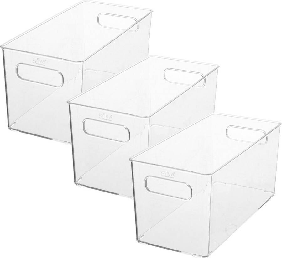 5five Set van 3x stuks creme potjes flesjes make-up houder box 31 x 15 cm van kunststof Nagellak box Make-up box Organizer