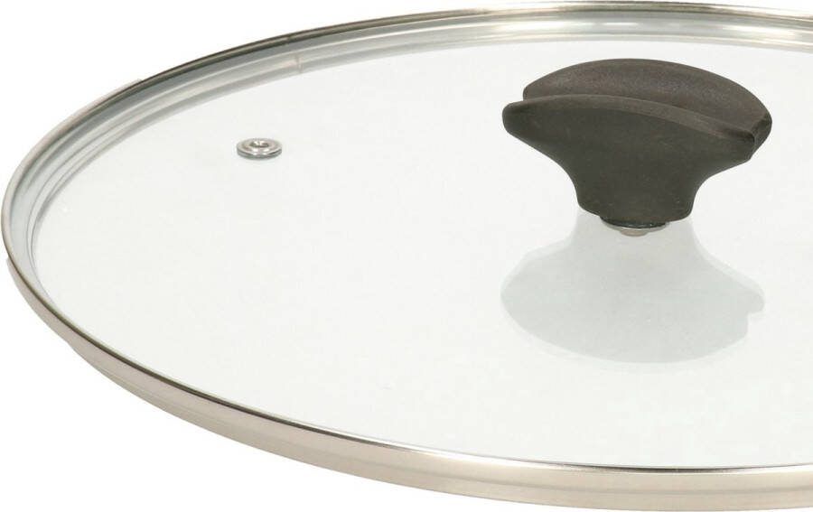 5Five universele pannendeksel voor pannen van 20 cm glas stoomgaatje D21 x H6 cm Pannendeksels