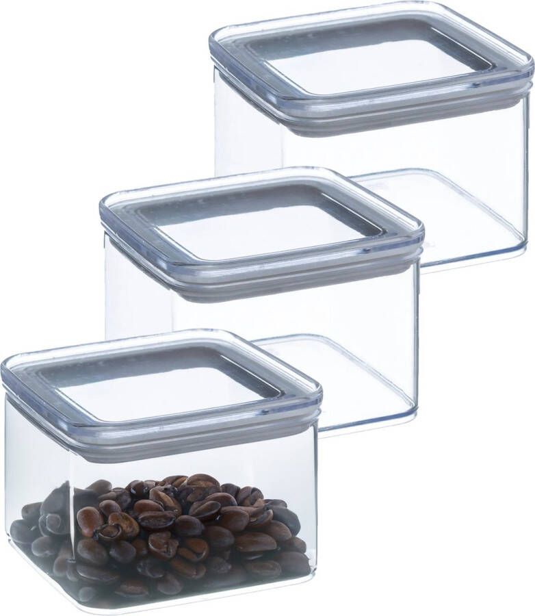 5five Voorraadpot 5x keuken voedsel kunststof 500 ml luchtdichte deksel transparant 10 x 10 x 7 cm