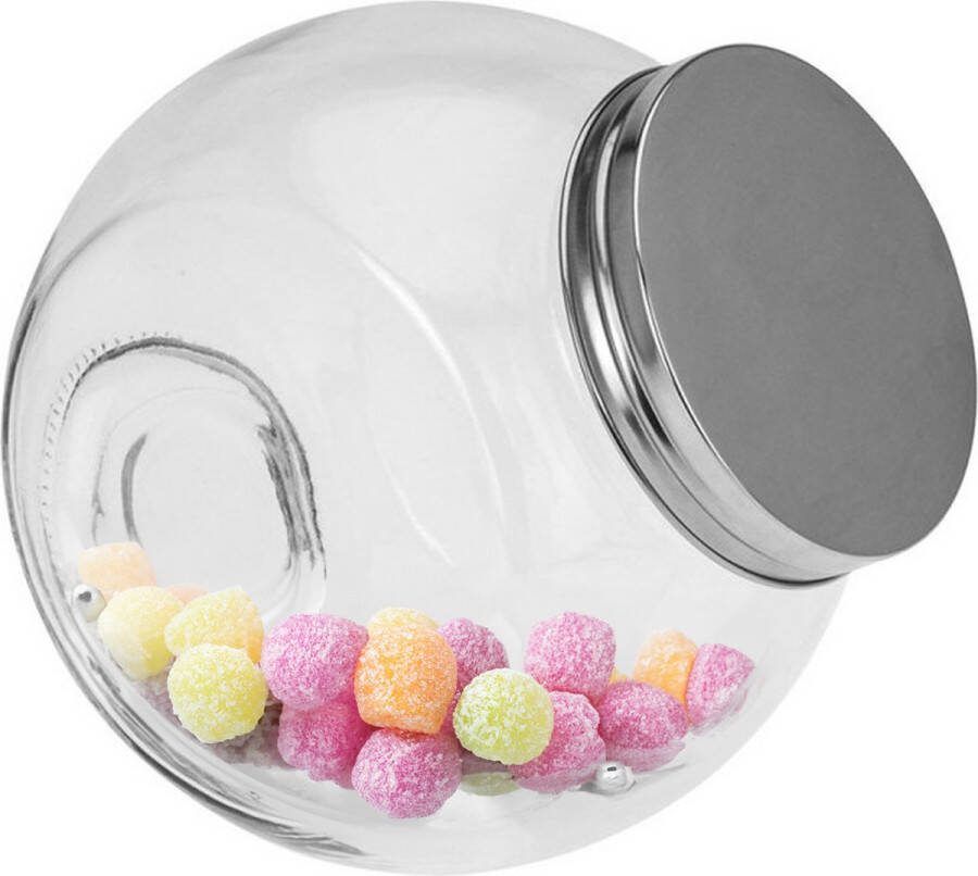 5five Voorraadpot met deksel glas 16 x 16 cm 1 5L snoeppot voedsel bewaren
