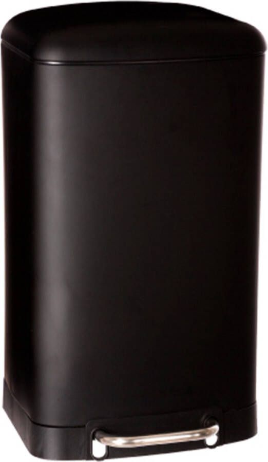 5Five Prullenbak pedaalemmer zwart metaal 30 liter 34 x 32 x 61 cm keuken Pedaalemmers
