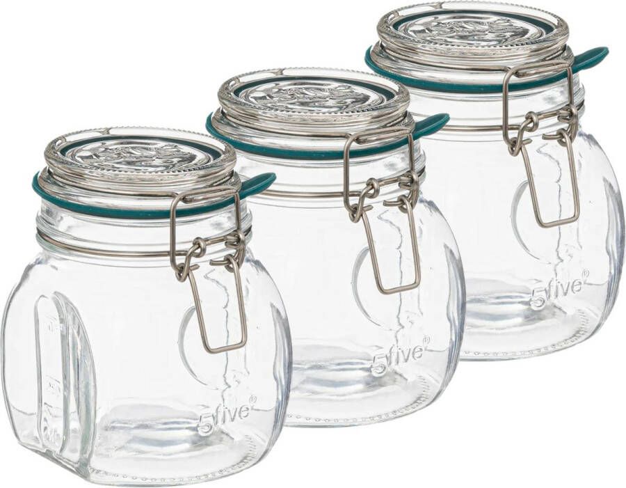 5five Weckpot inmaakpot Jarro 6x 500 ml glas beugelsluiting D11 x H14 cm